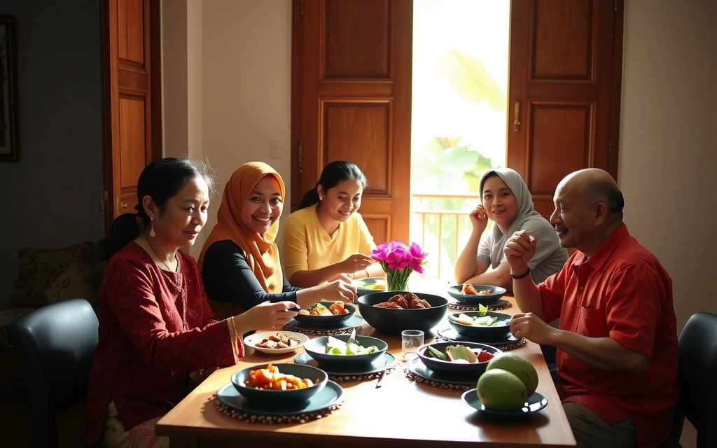 Indonesian family practicing ancestral nutrition while honoring cultural traditions