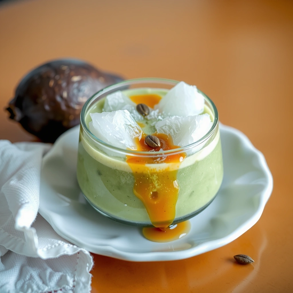 Paleo Es Cendol with coconut and palm sugar