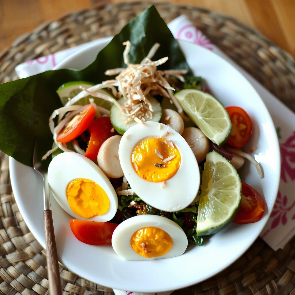 Paleo Gado-Gado with fresh vegetables and coconut peanut sauce