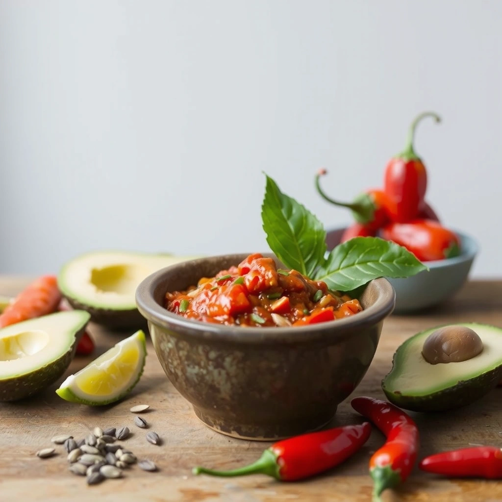 Paleo Sambal with fresh chilies and herbs