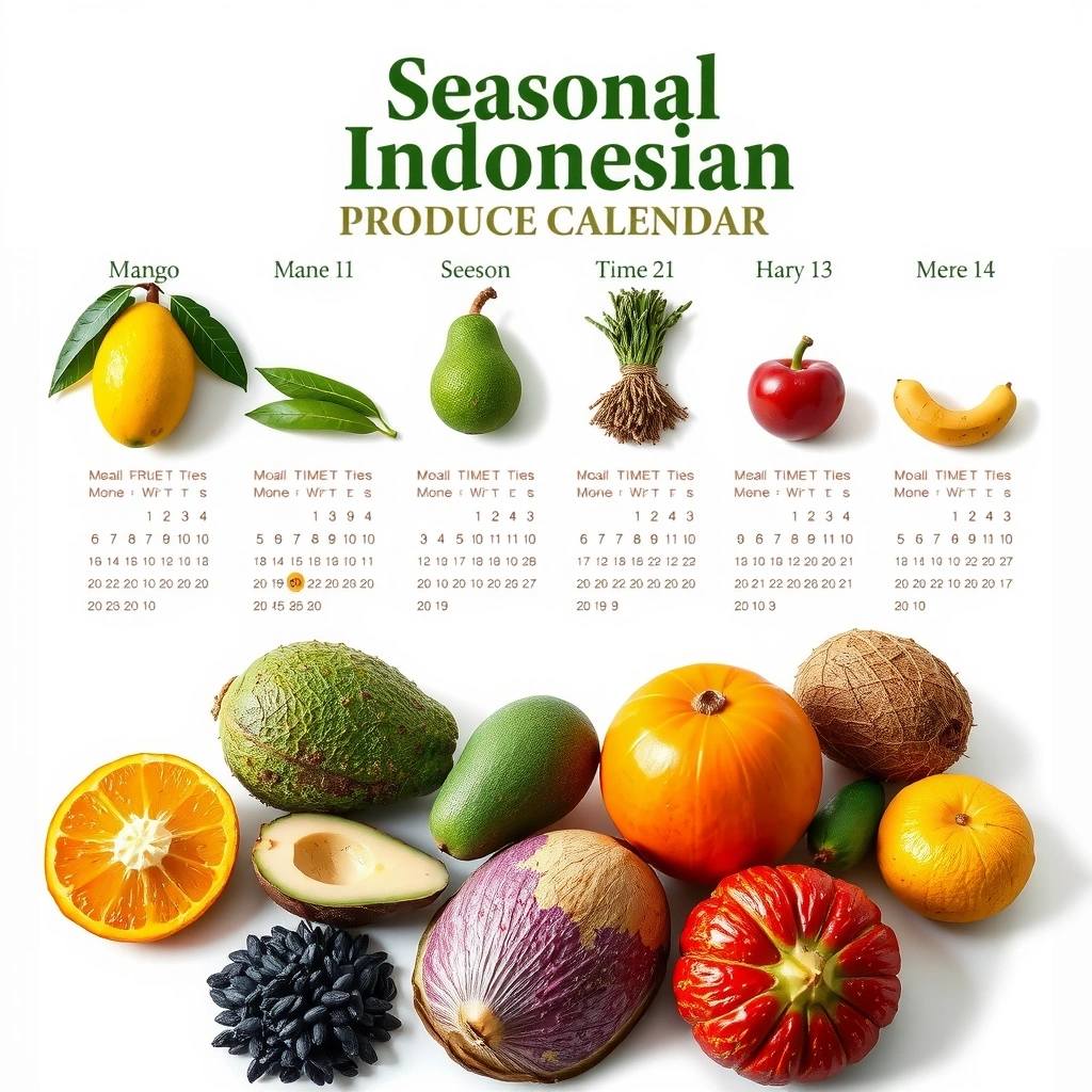Seasonal Indonesian produce calendar chart